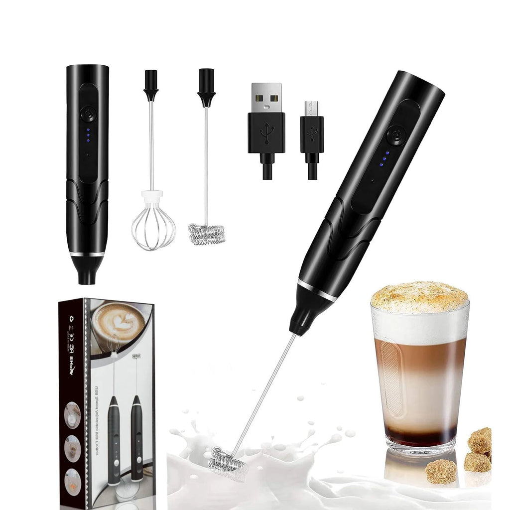Electric Milk Frother & Coffee Mixer – USB Rechargeable