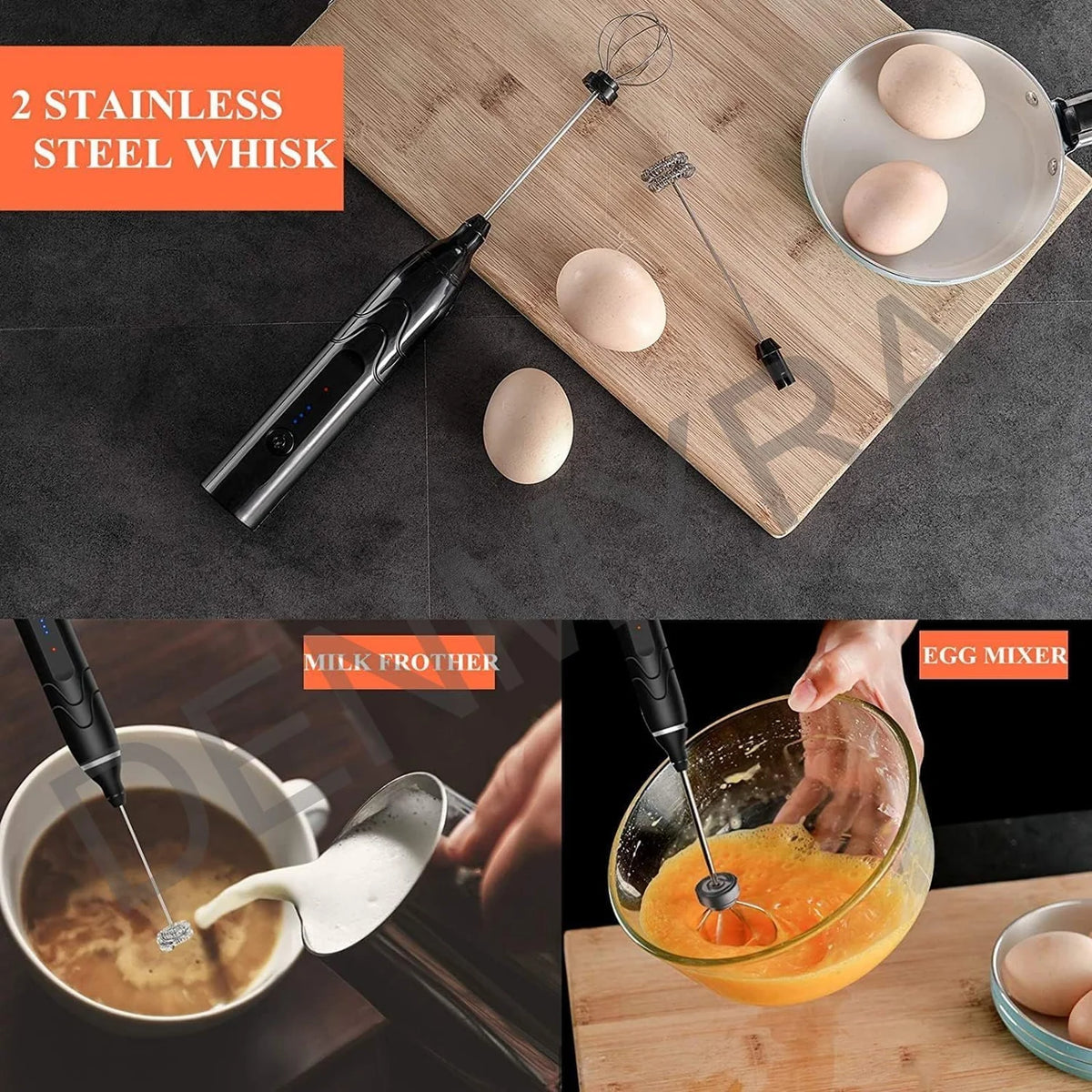 Electric Milk Frother & Coffee Mixer – USB Rechargeable