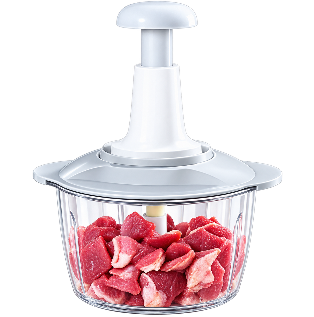 3-in-1 Manual Food Chopper  Vegetable, Meat, Onion & Garlic Cutter